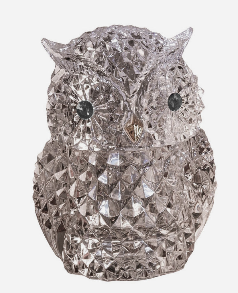 Diamond Cut Owl Jar