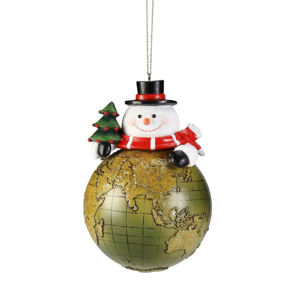 Snowman, Santa & Angel Globe Orn. - Icy Craft