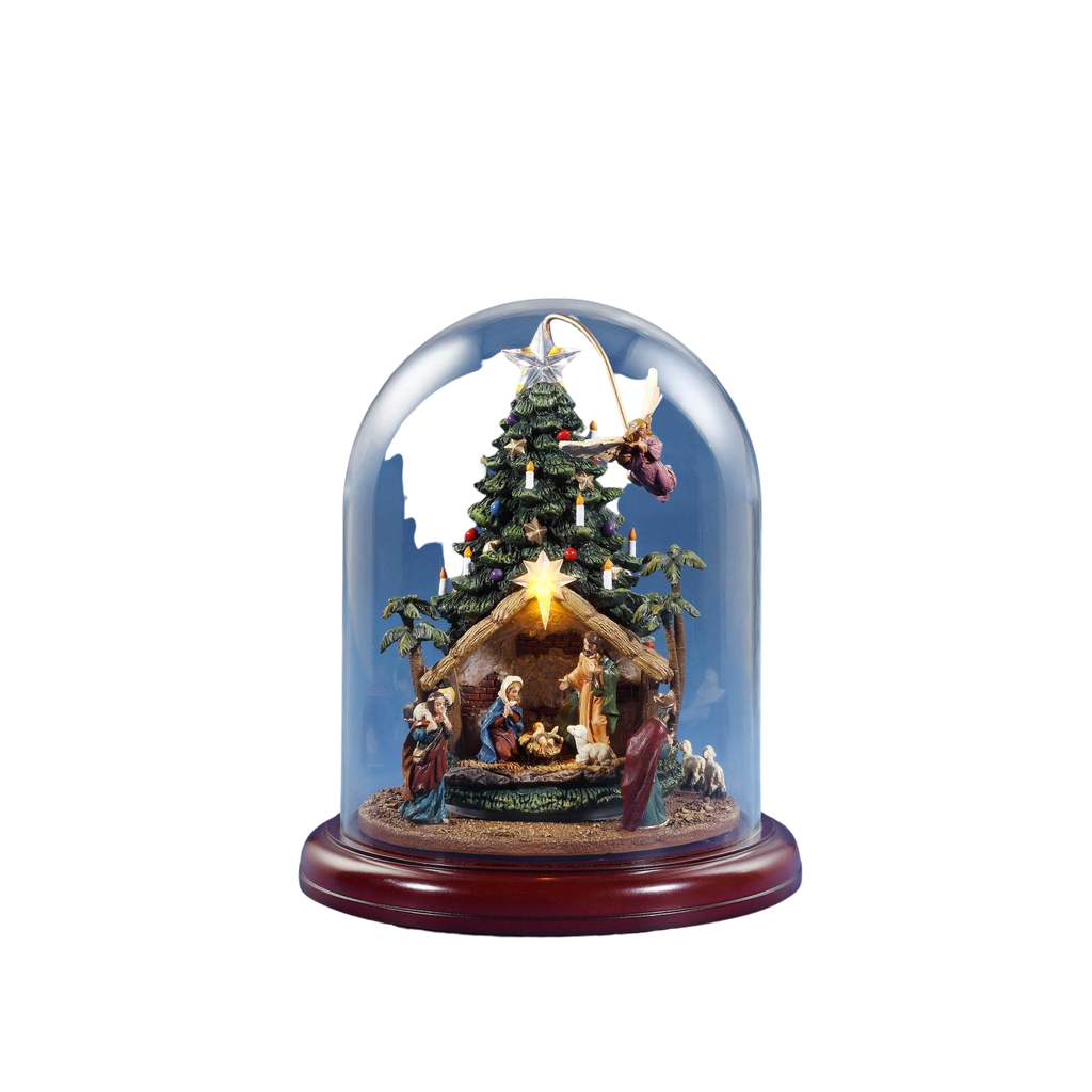 Angel Rotating Nativity Tree w/ Dome - Icy Craft